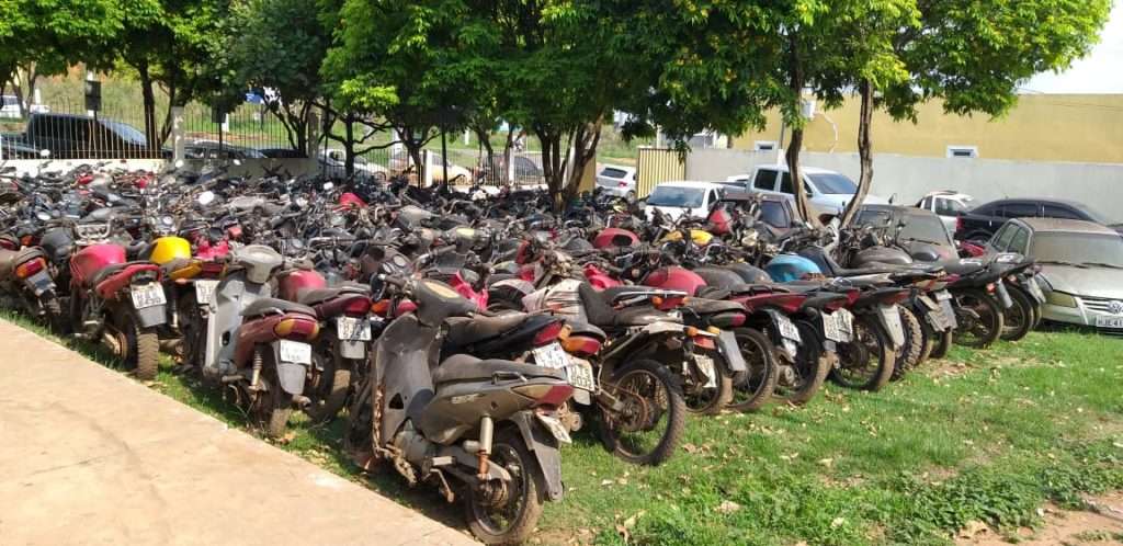 Motocicletas abarrotam pátio da Seccional de Parauapebas