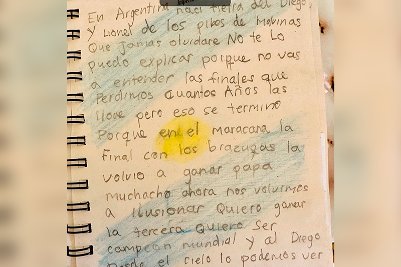 Copa do Mundo: Filho de Messi escreve mensagem antes da final