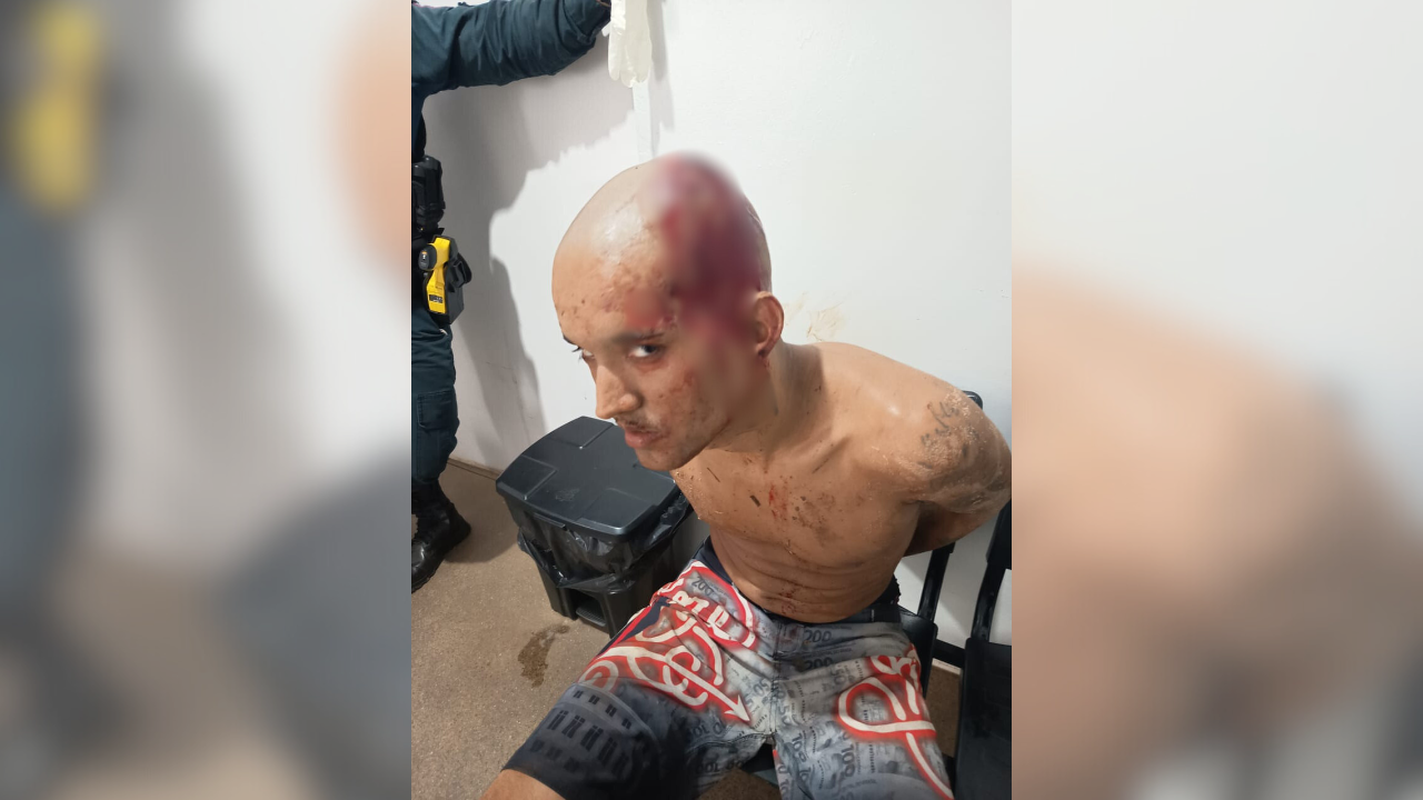 Grupo de pessoas agride e amarra suspeito de roubos em Canaã do Carajás