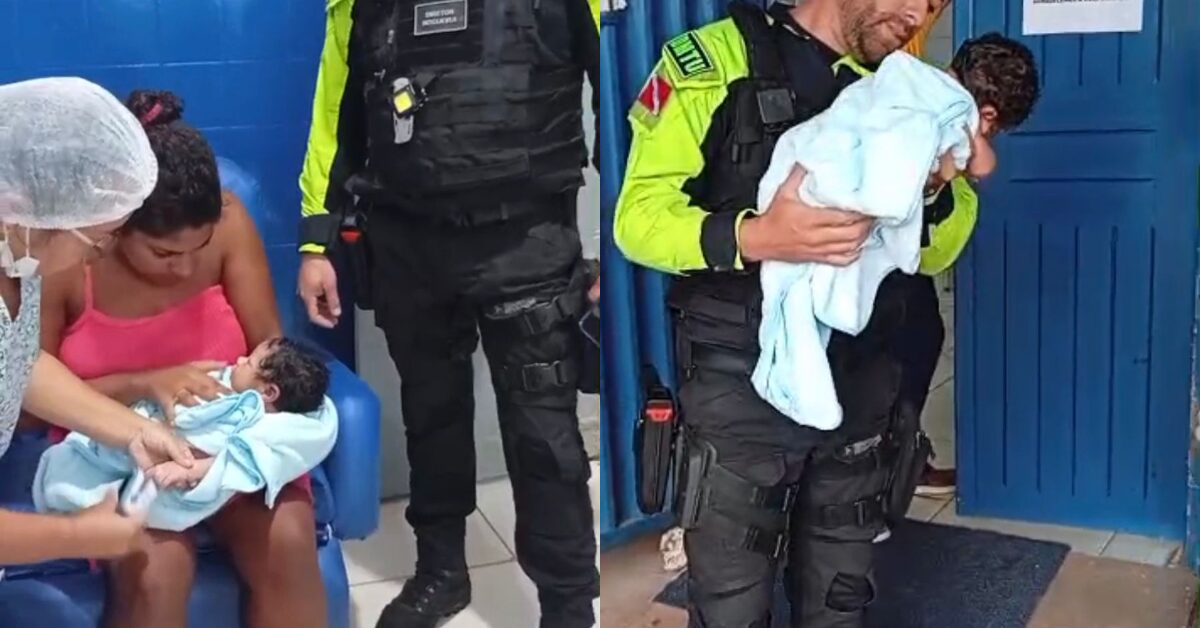 Bebê engasgado é salvo por agentes do DMTU em São Domingos