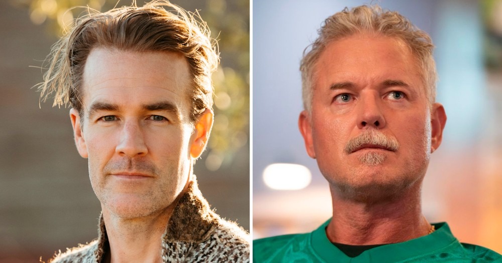James Van Der Beek e Eric Dane, dois atores, em formato de tela dividida.