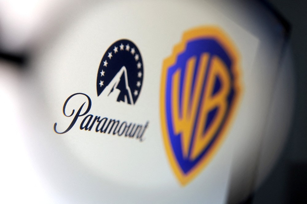 Logotipos Paramount e Warner Bros. em uma única imagem.