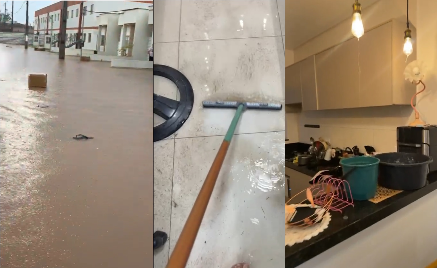 Chuva alaga apartamentos e expõe problemas estruturais em residencial de Marabá