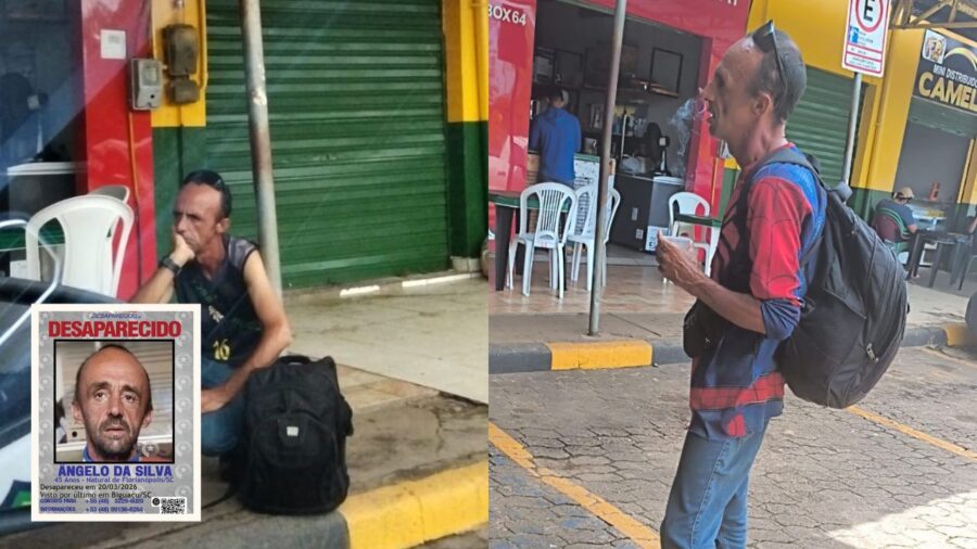 Dado como desaparecido em Santa Catarina é localizado na rodoviária de Marabá