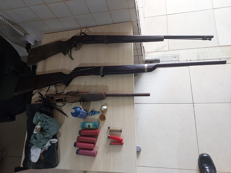 Vizinho ameaçado chama a PM e armas são apreendidas na zona rural de Marabá