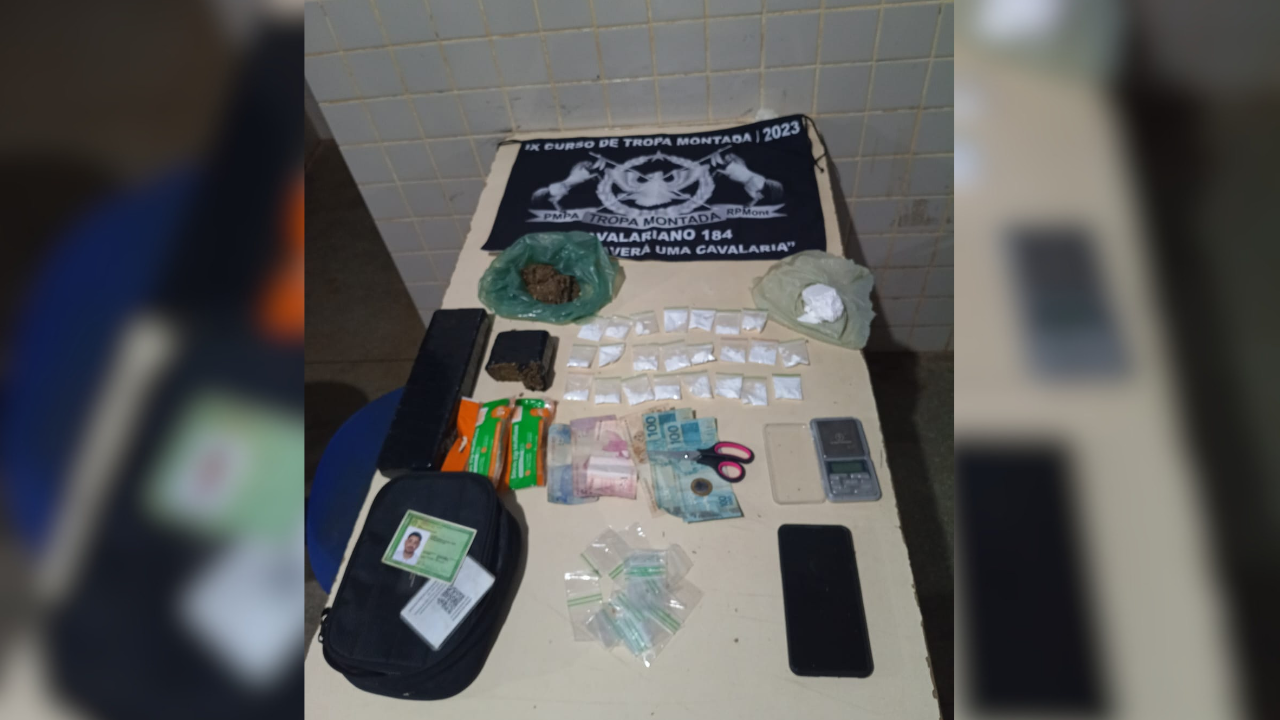 Preso com maconha e cocaína admite tráfico de drogas